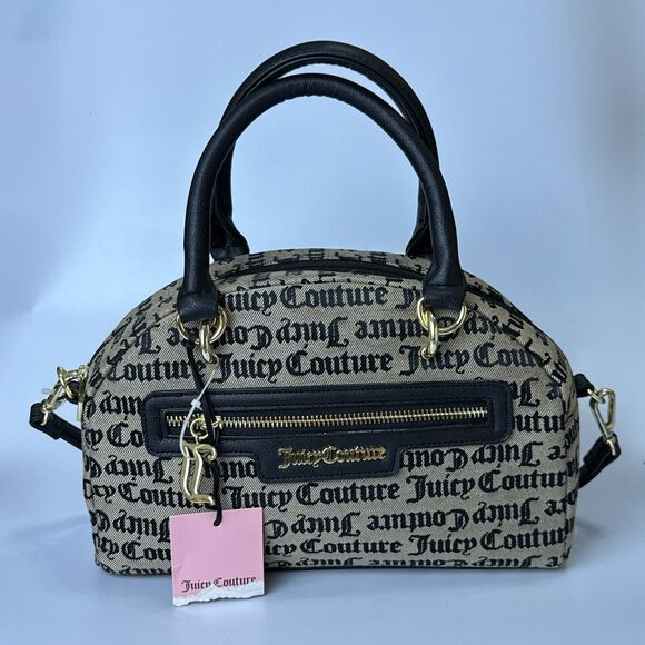 Juicy Couture Handbags - Juicy Couture Beige Black Oops A Daisey Satchel Bag Preppy Y2K Designer